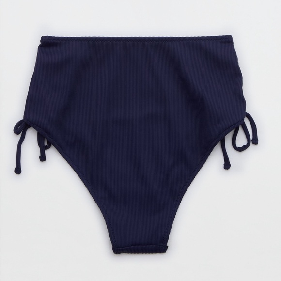 NEW Aerie The Cheeks Stretch Bikini Bottom Navy Medium - Picture 2 of 9
